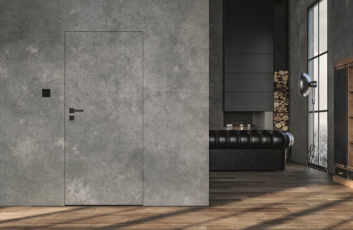POL-SKONE-drzwi-z ukryta oscieznica-Harmony-beton dekoracyjny